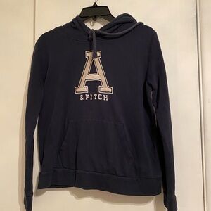 Abercrombie & Fitch Dark Blue Hoodie Drawstring Large Sleeve Women Size L
